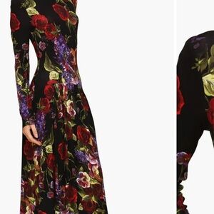Avec Les Filles Floral Long Sleeve Maxi Dress